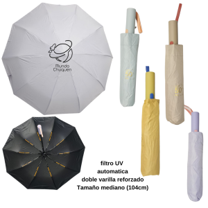 sombrilla unicolor mediana reforzada automática