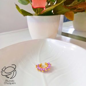 ear cuff lila dorado