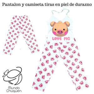 pijama cerdito talla L-XL pantalon tiras