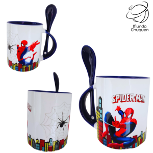 Mug Spiderman con cuchara