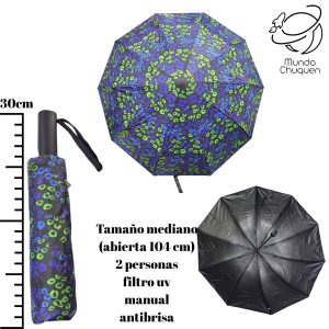 Sombrilla animal print reforzada mediana automática filtro UV