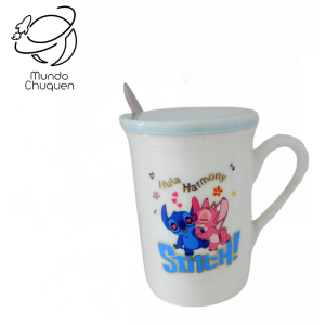 Mug Stitch con Tapa y Mezclador