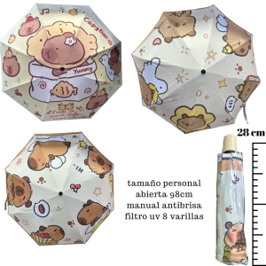 Sombrilla capybara manual personal filtro uv