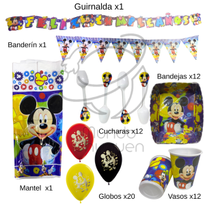 Kit cumpleaños Mickey mouse