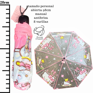 Sombrilla transparente Hello Kitty Manual personal