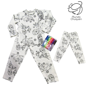 Pijama Frozen para pintar niñ@ Talla  4-6