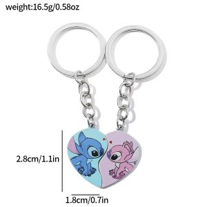 Llavero en pareja Stitch y Angela