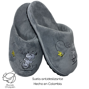 Pantuflas Snoopy gris