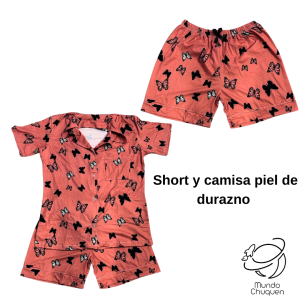 Pijama Mariposas Short Talla L-XL boton