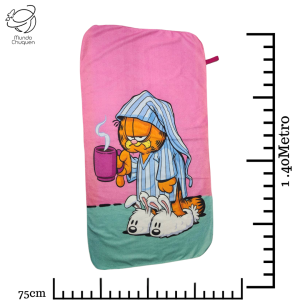 Toalla algodón Garfield fondo rosa