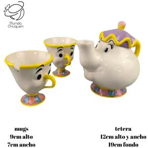 Tetera y mug chip la bella y la bestia