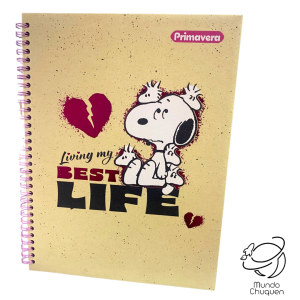 Cuaderno Snoopy argollado
