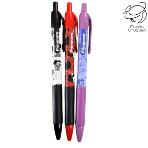 Trio esferos Mafalda tinta negra