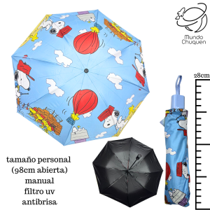 Sombrilla Snoopy manual filtro UV antibrisa