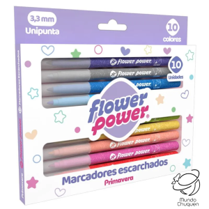 Marcador escarchado flower power x 10