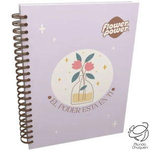 Cuaderno argollado 7 materias flower power