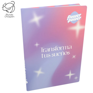 Cuaderno Flower power 100 hojas pasta dura