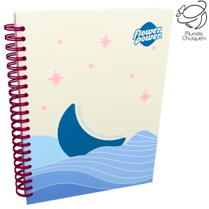 Cuaderno Argollado Grande 5 materias Flower Power