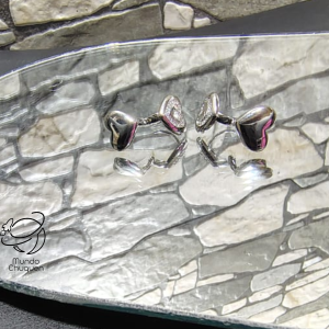 Candena corazón doble rodio