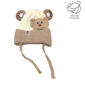 Gorro Hilo oso cafe niño