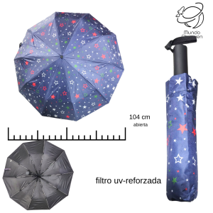 Sombrilla Mediana automatica azul estrellas