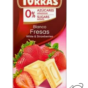 Chocolatina Torras chocolate blanco y fresas 75gr-0%azucar
