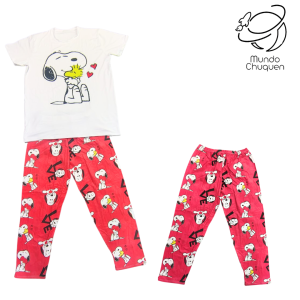 Pijama Snoopy  talla plus pantalon rojo