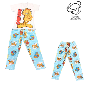 Pijama garfield   talla l-xl pantalon azul claro