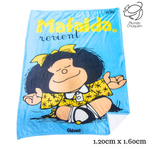 Cobija Mafalda fondo azul semitermica viajera