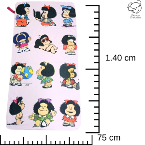 Toalla Mafalda algodon rosa