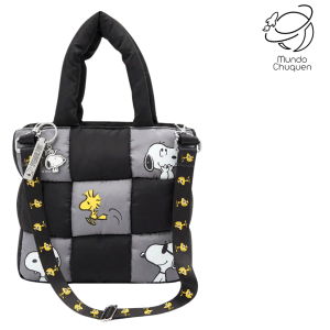 Bolso Puffer Snoopy fondo negro