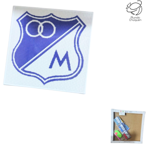 Cuadro gemas Millonarios 20x20 cm