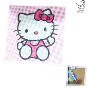 Cuadro gemas Hello kitty 20x20 cm