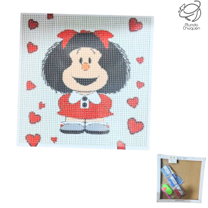 Cuadro gemas Mafalda 20x20 cm