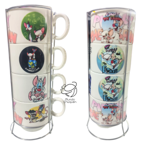Mug apilable Pincky y cerebro