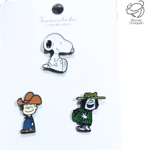 Pin Snoopy x3 metalico