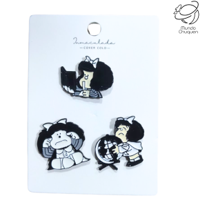 Pin Mafalda x3 metalico