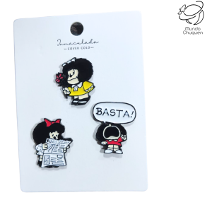 Pin Mafalda  basta metalico x3